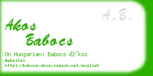 akos babocs business card